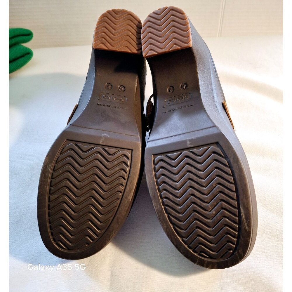 CROCS Brown and Tan Women's Clog Mules - Picture 8 of 8